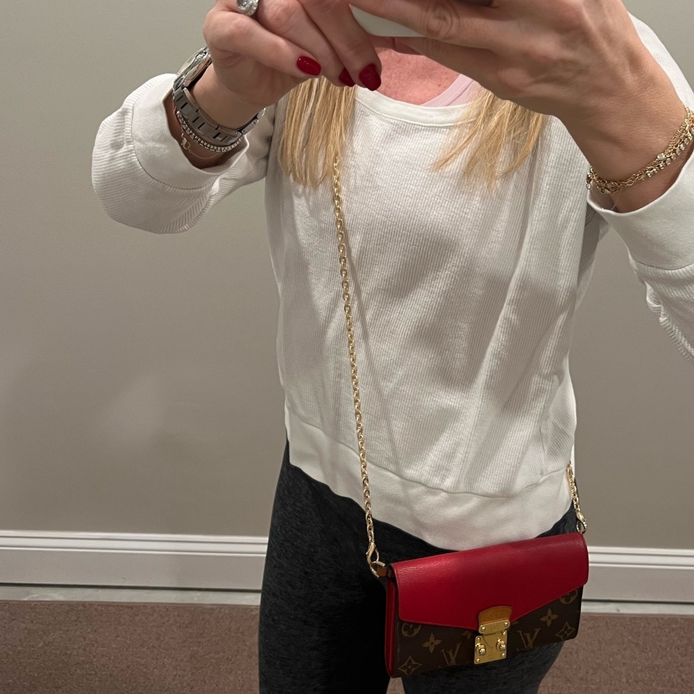 Louis Vuitton Monogram Cherry Pallas Long Flap Wallet & Unbranded WOC Chain - Picture 15 of 16